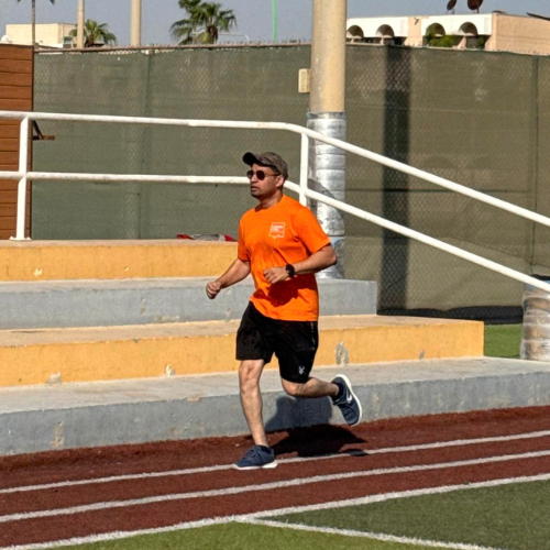 Georgy runing laps for the Venuslauf 2026