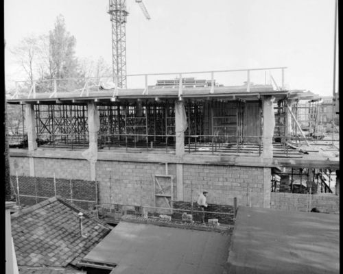 Construction site Newcastle1973 Construction site on Sydenham Terrace_Newcastle University Library 1973